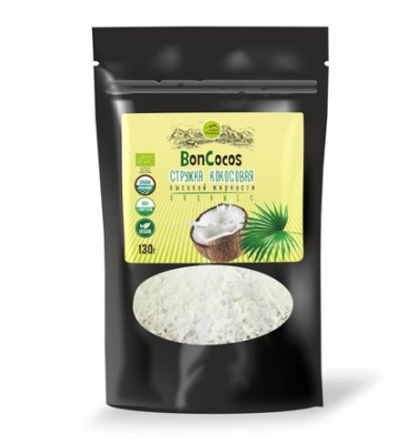 Стружка кокосовая высокой жирности BonCocos, Шри-Ланка, 130 гр фото в интернет-магазине Salveo